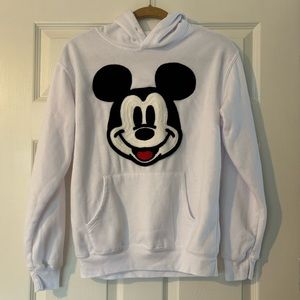 Mickey Mouse Embroidered Sweatshirt Disney Brand White Size Small
